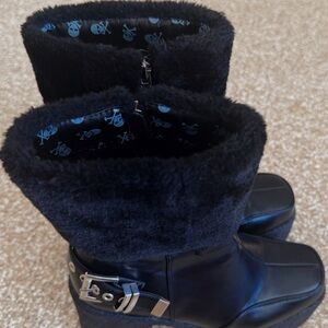 Dolls Kill Black Heeled Boots